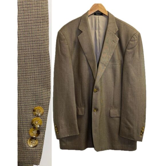 Stafford Other - Stafford Men's 44L Silk/Wool Blend Sports Coat‎ Tan Brown Blazer Jacket